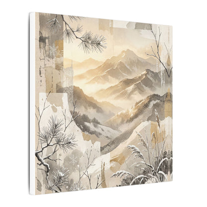 Shibui Mountain Mist Canvas Art - Japandi Japanese Pattern