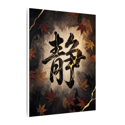 Autumn Calligraphy Gold Repair Canvas Art | Philosophical Decor