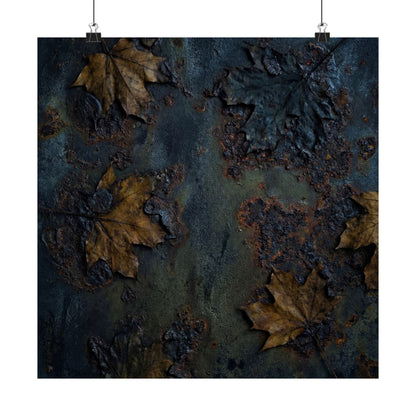 Autumn Rust Patina Charcoal Ink Wall Art Print | Bold Decor