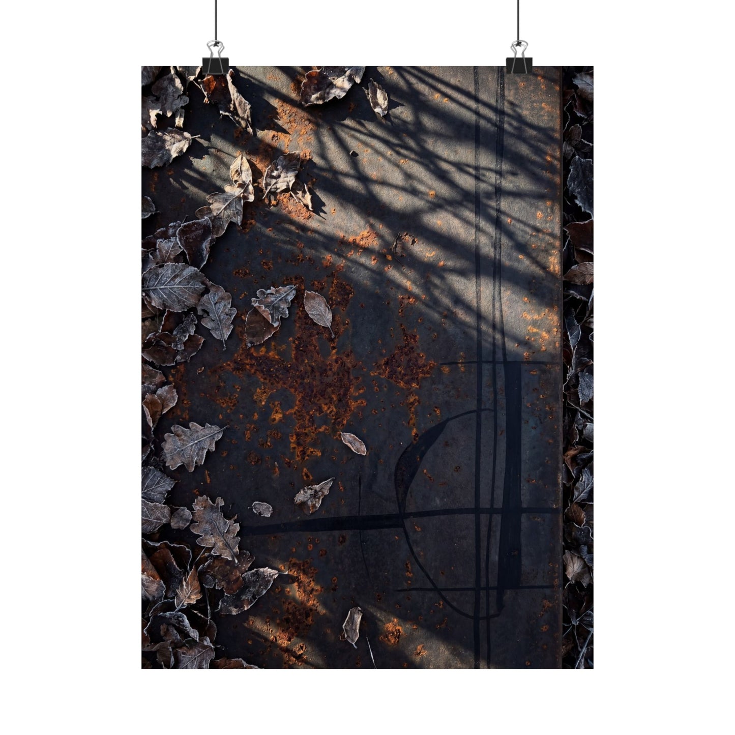 Rust Patina Winter Wall Art Print | Dark Japandi Bold Design Art Print