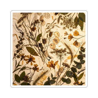 Mono No Aware Dried Flowers Sticker - Japandi Japanese Pattern