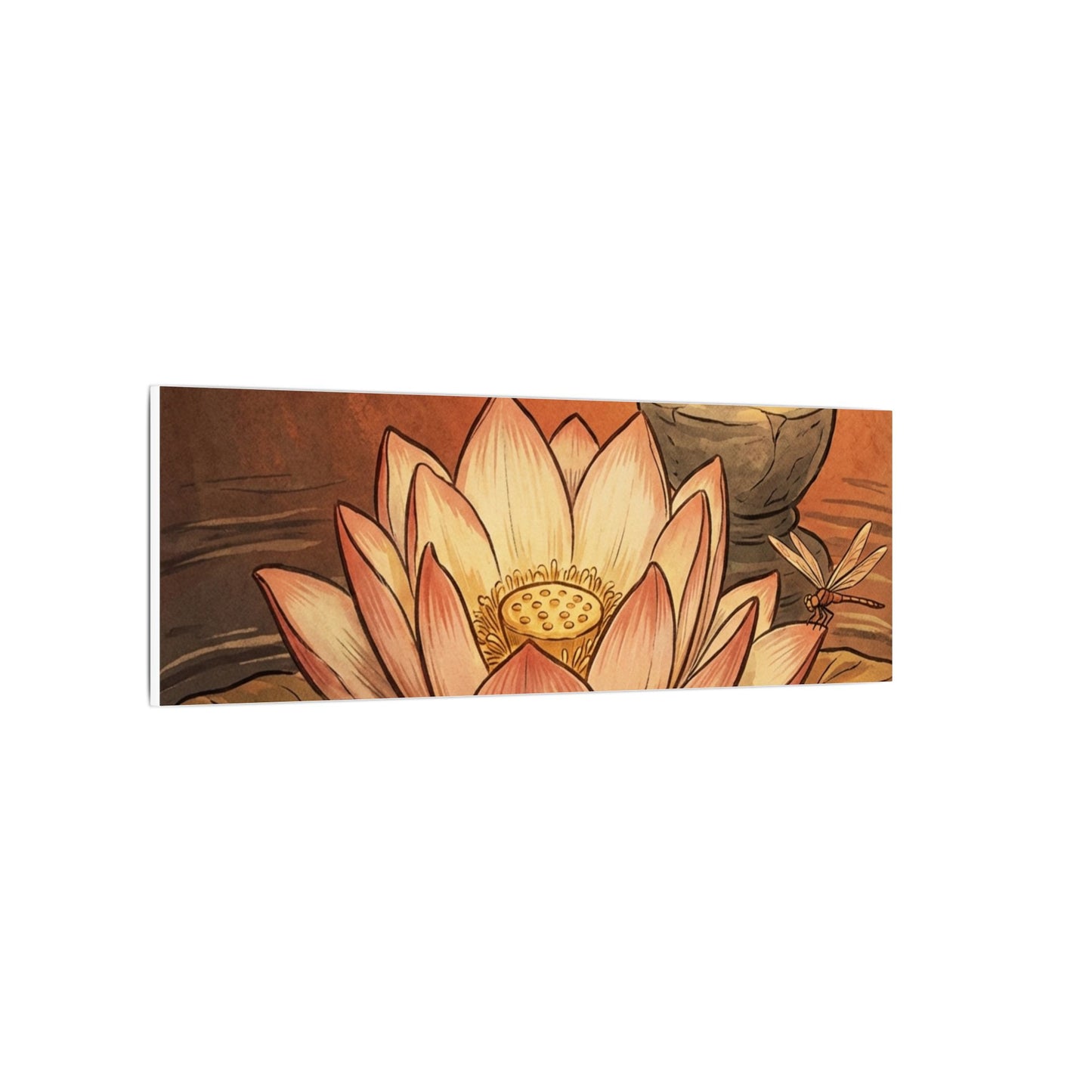 Lotus Flower Summer Canvas Art | Zen Contemplative Design