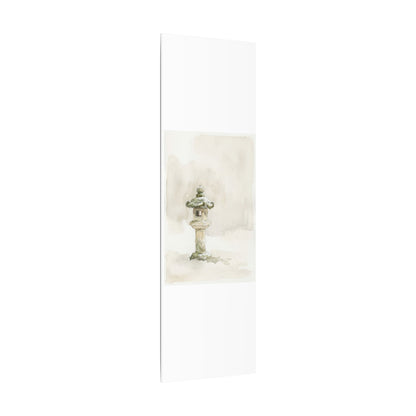 Stone Lantern Winter Canvas Art | Japandi Earthy Design