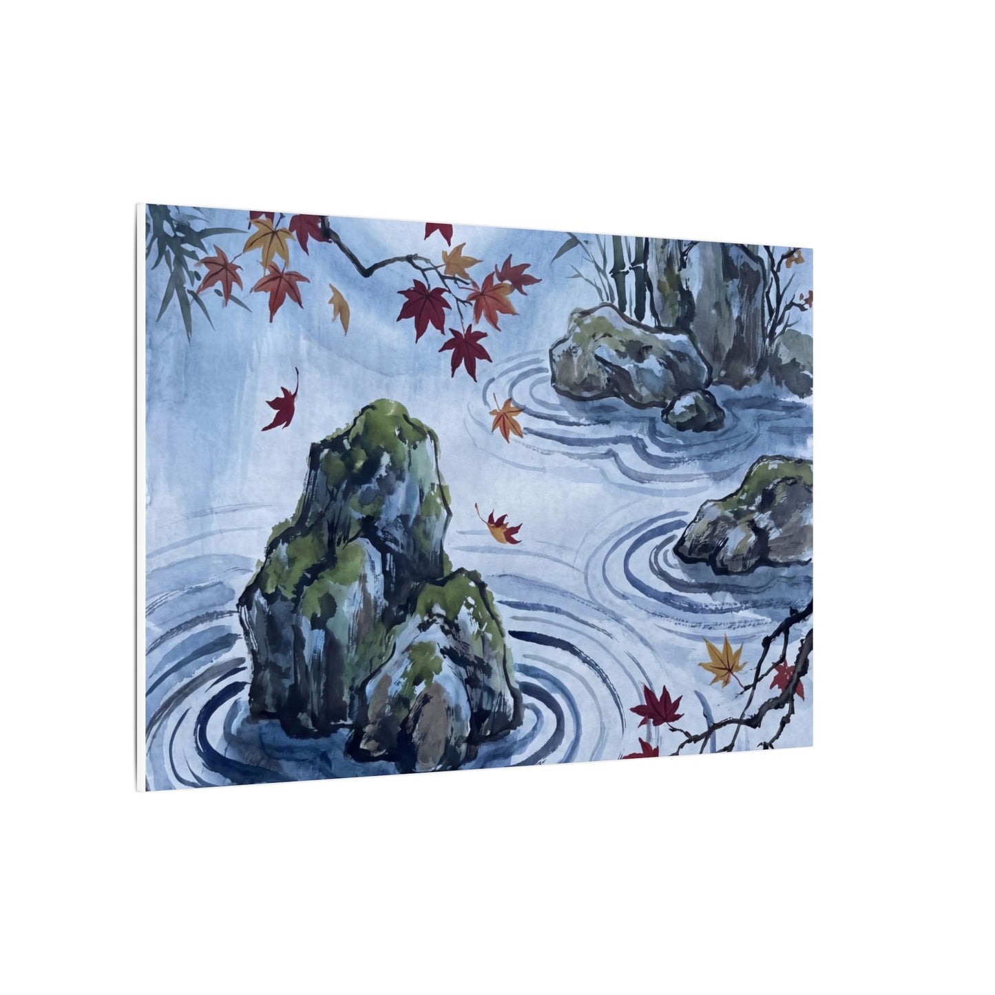 Rock Garden Autumn Canvas Art | Zen Tranquil Design