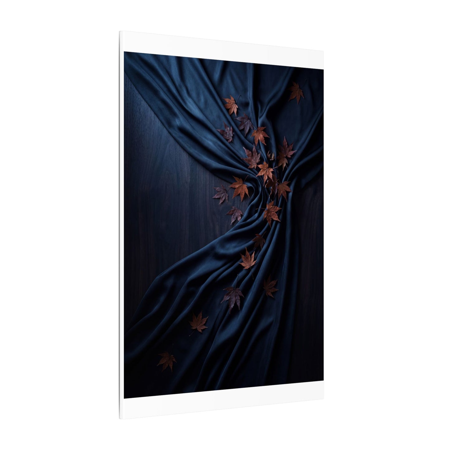 Silk Drape Autumn Canvas Art | Dark Japandi Sophisticated Design