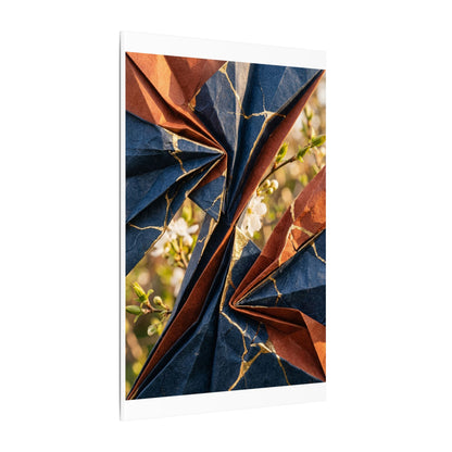 Kintsugi Paper Fold in Golden Hour | Crackle Gold Canvas Art