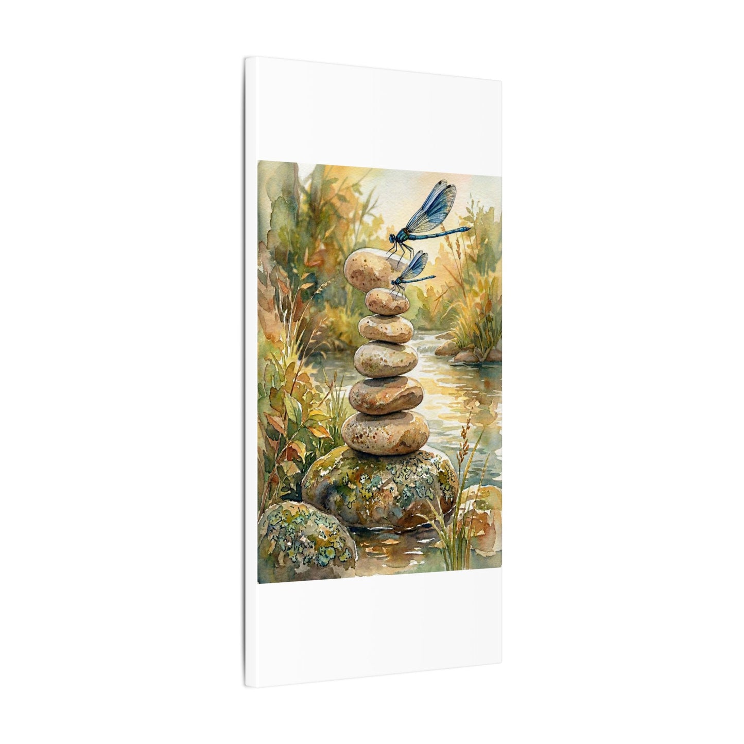 River Stones Summer Canvas Art | Japandi Cozy Design