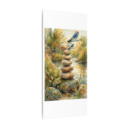 River Stones Summer Canvas Art | Japandi Cozy Design