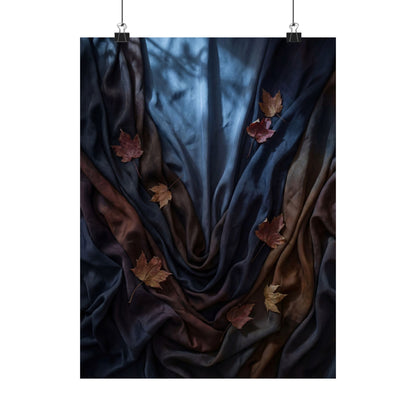 Kanso Silk Drape Wall Art Print - Dark Japandi Moody Minimal Art Print