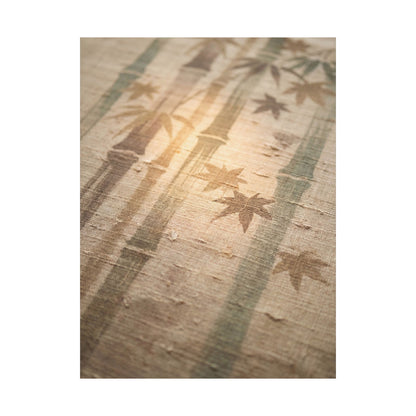 Japandi Bamboo Grove in Golden Hour | Japanese Pattern Wall Art Print