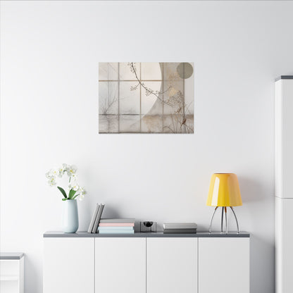 Winter Shoji Screen Japanese Pattern Canvas Art | Elegant Decor