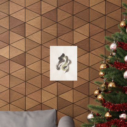 Cozy Ink Brushstroke Wall Art Print - Japanese Pattern Japandi