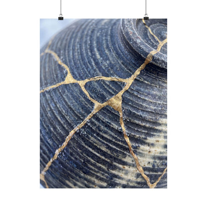 Shibui Water Ripple Wall Art Print - Kintsugi Gold Repair