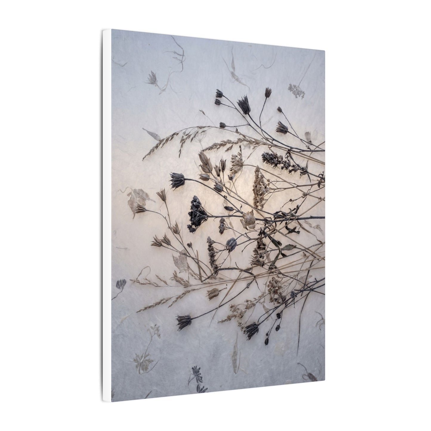 Elegant Dried Flowers Canvas Art - Japanese Pattern Japandi