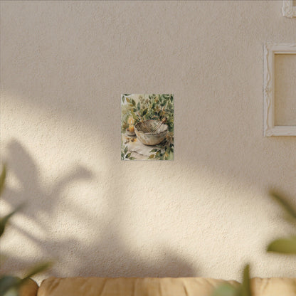 Ceramic Bowl Summer Canvas Art | Japandi Elegant Design