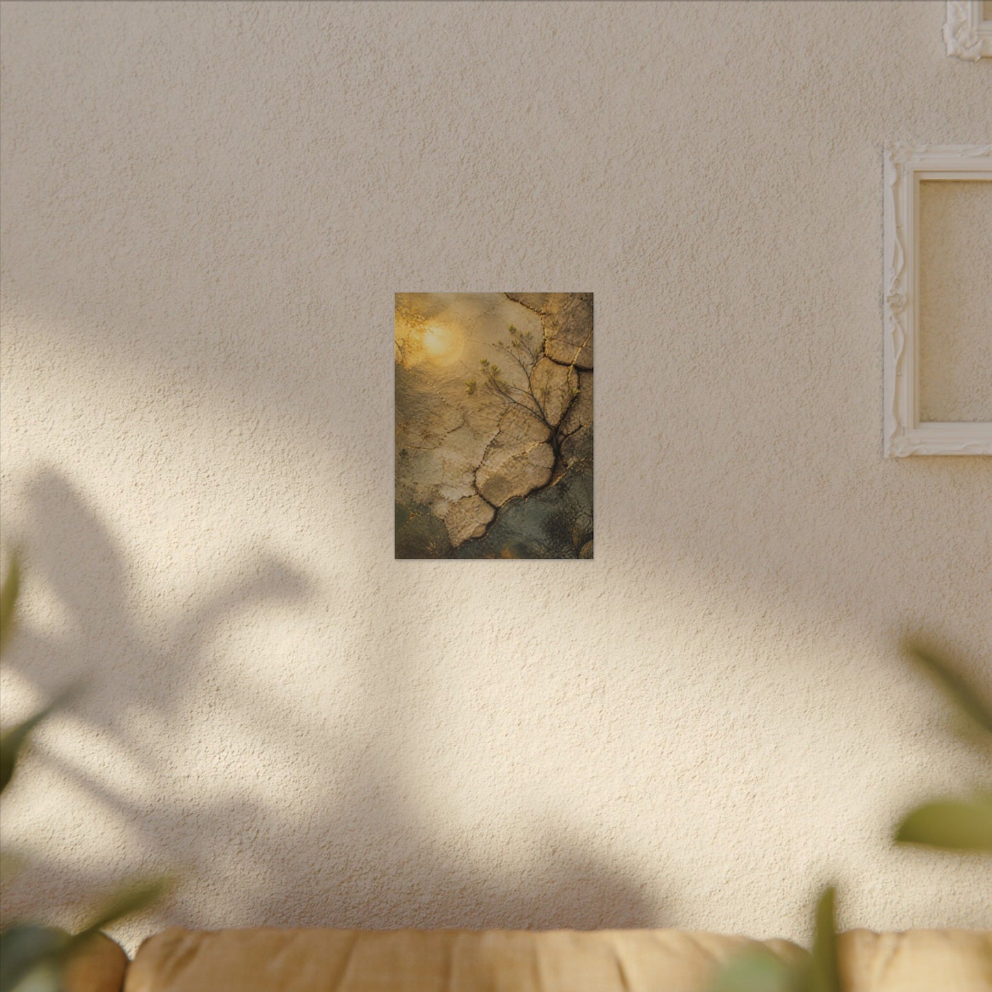 Cracked Earth Spring Canvas Art | Japandi Warm Design
