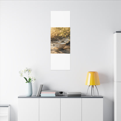 Neutral Ceramic Bowl Canvas Art - Japanese Pattern Japandi