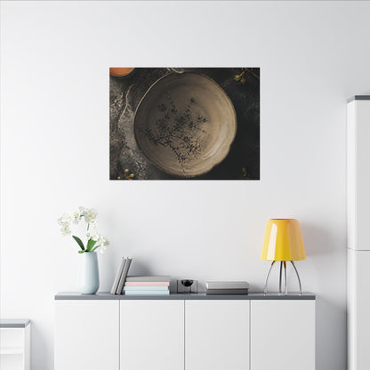 Ceramic Bowl Spring Canvas Art | Japandi Earthy Design