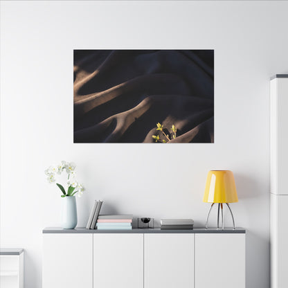 Silk Drape Shadow Zen Canvas Art | Luxurious Dark Japandi Art