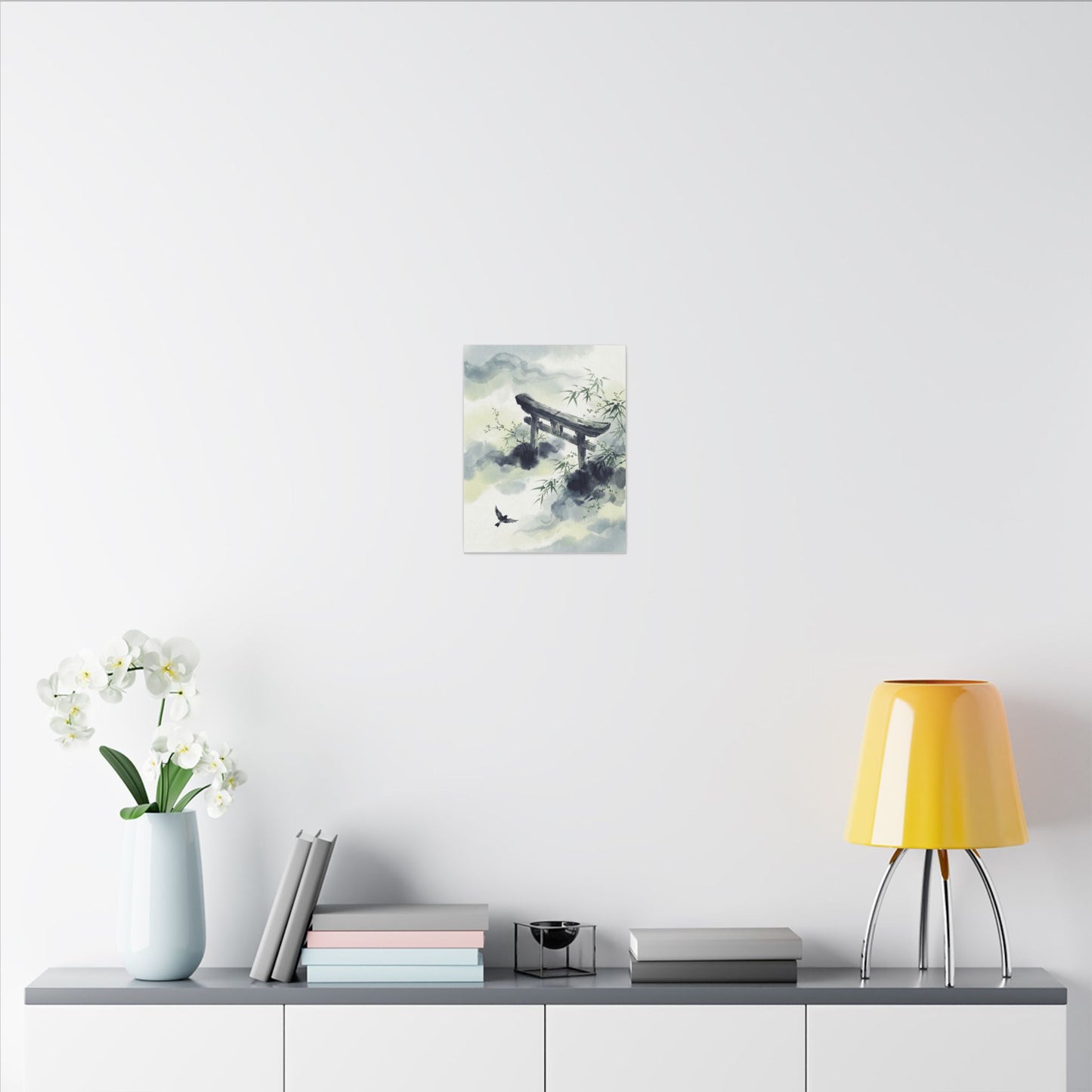 Torii Gate Sumi E Canvas Art | Serene Zen Art