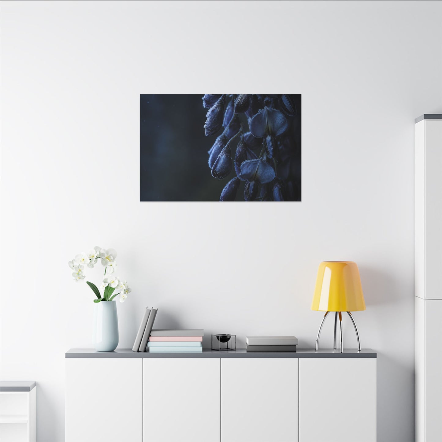 Winter Wisteria Shadow Zen Canvas Art | Atmospheric Decor