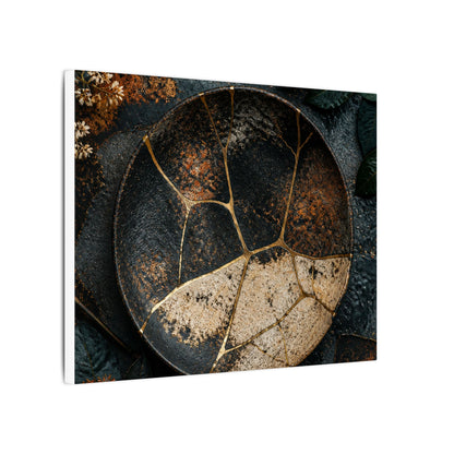 Kintsugi Rust Patina in Dawn | Gold Repair Canvas Art