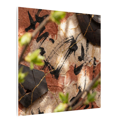 Datsuzoku Ink Brushstroke Canvas Art - Kintsugi Gold Repair