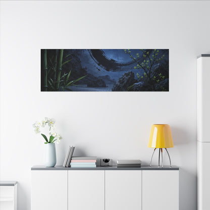 Serene Rock Garden Canvas Art - Enso Zen