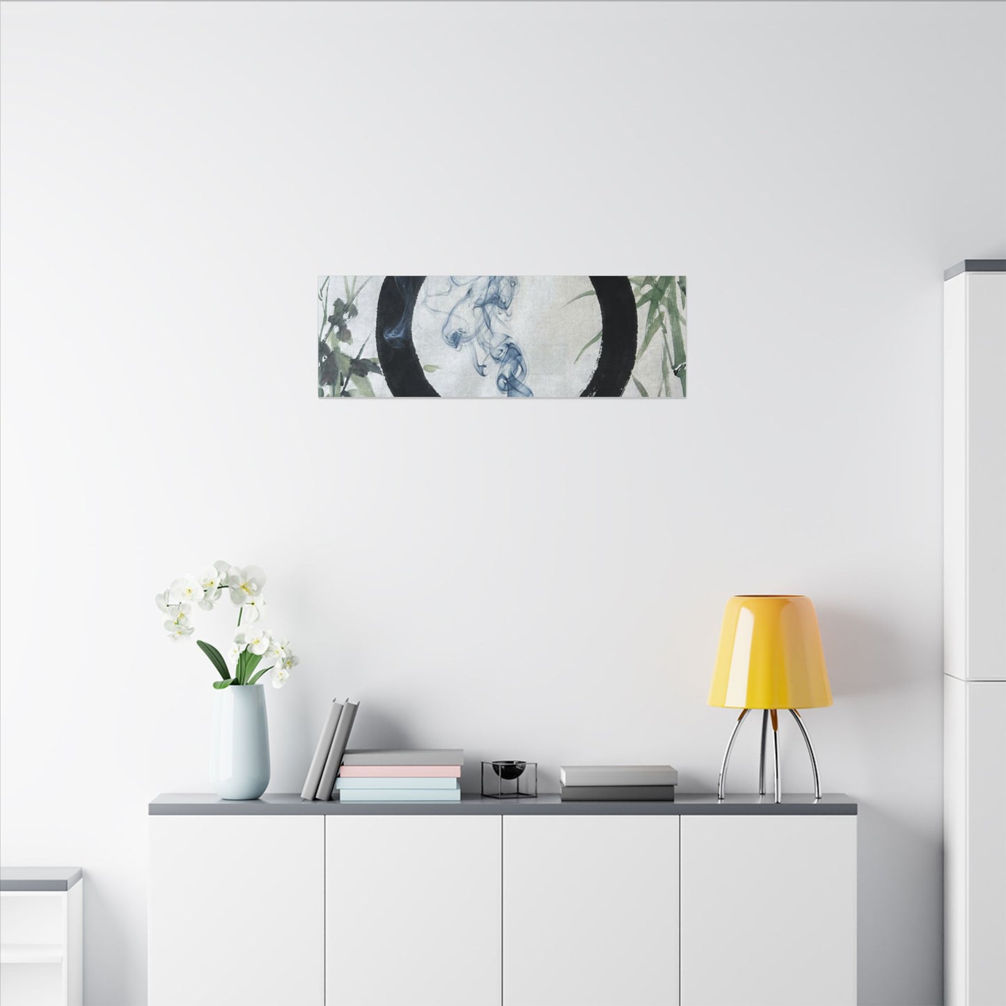 Zen Incense Smoke in Moonlight | Enso Canvas Art