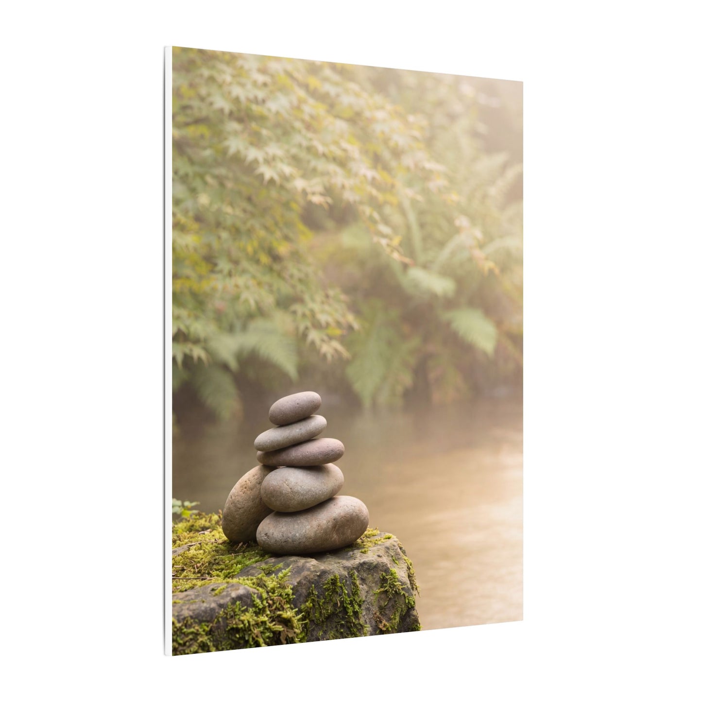 Cozy River Stones Canvas Art - Japanese Pattern Japandi