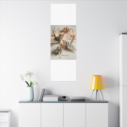 Paper Fold Spring Canvas Art | Japandi Earthy Design