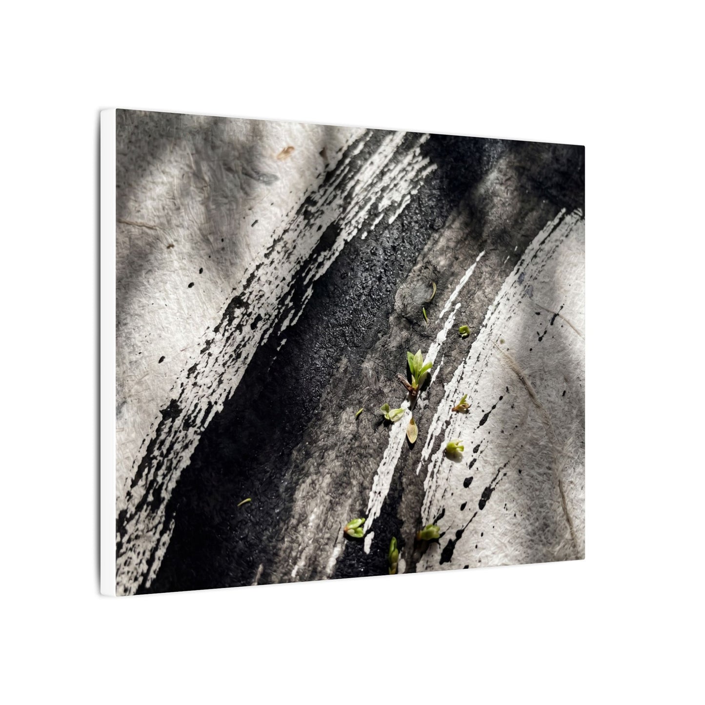 Ink Brushstroke Canvas Art | Spring Dark Japandi Moody Minimal Art