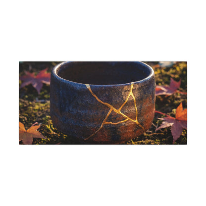 Kanso Moonlit Garden Canvas Art - Kintsugi Gold Repair