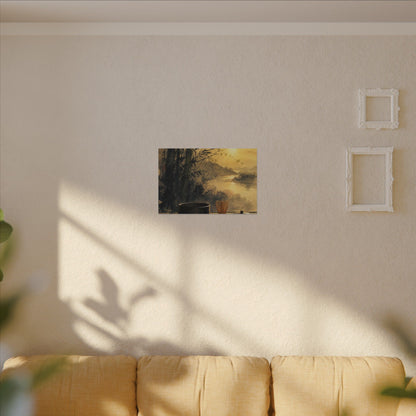 Tea Ceremony Sumi E Canvas Art | Contemplative Zen Art