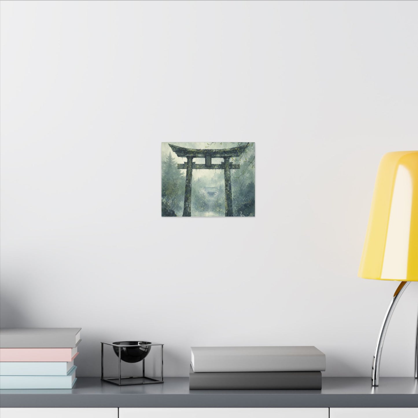 Earthy Torii Gate Canvas Art - Watercolor Japandi