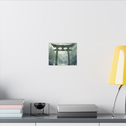 Earthy Torii Gate Canvas Art - Watercolor Japandi