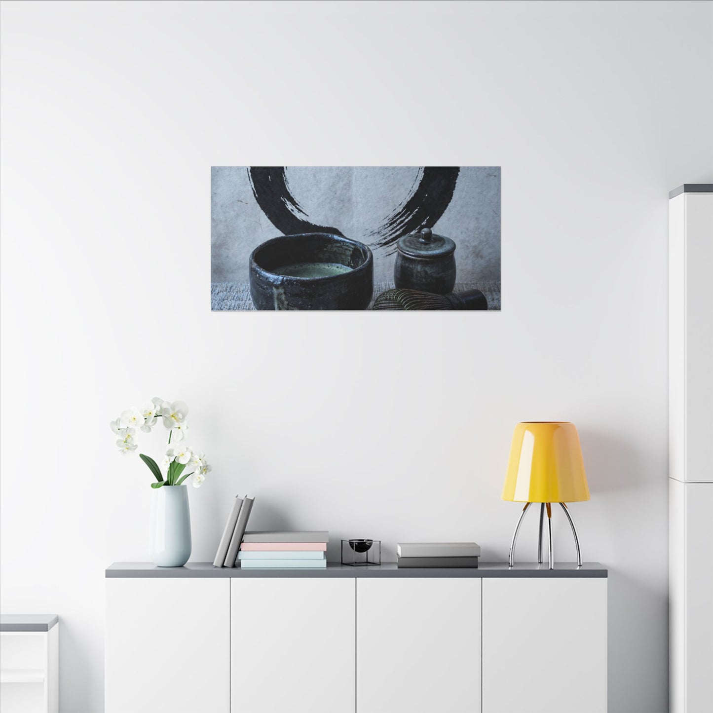 Tea Ceremony Canvas Art | Winter Zen Enso Art