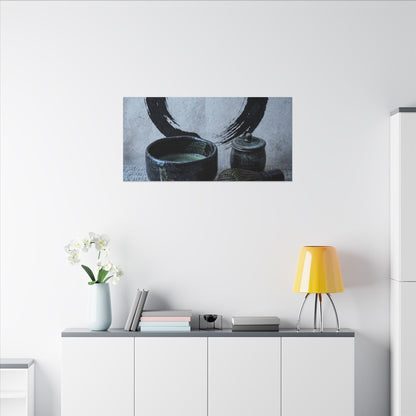 Tea Ceremony Canvas Art | Winter Zen Enso Art