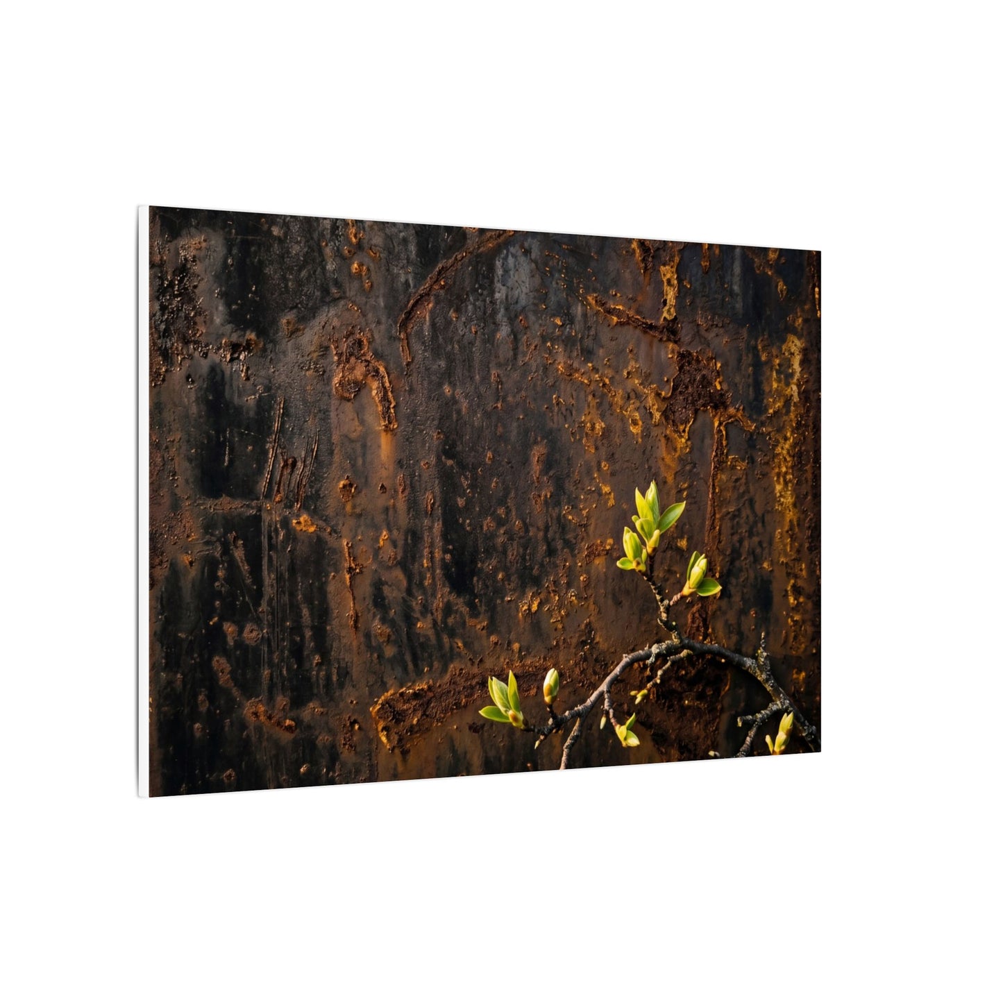 Golden Hour Rust Patina Canvas Art - Dark Japandi Fukinsei