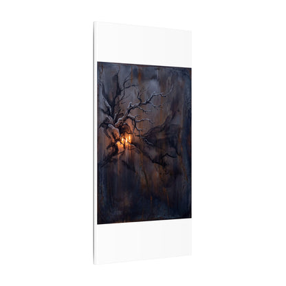 Winter Rust Patina Charcoal Ink Canvas Art | Atmospheric Decor