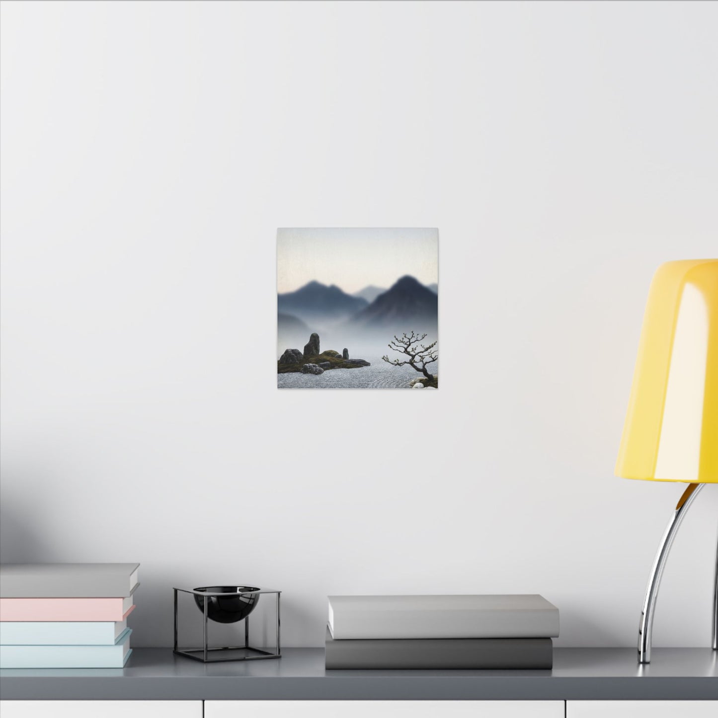 Mountain Mist Karesansui Canvas Art | Contemplative Zen Art