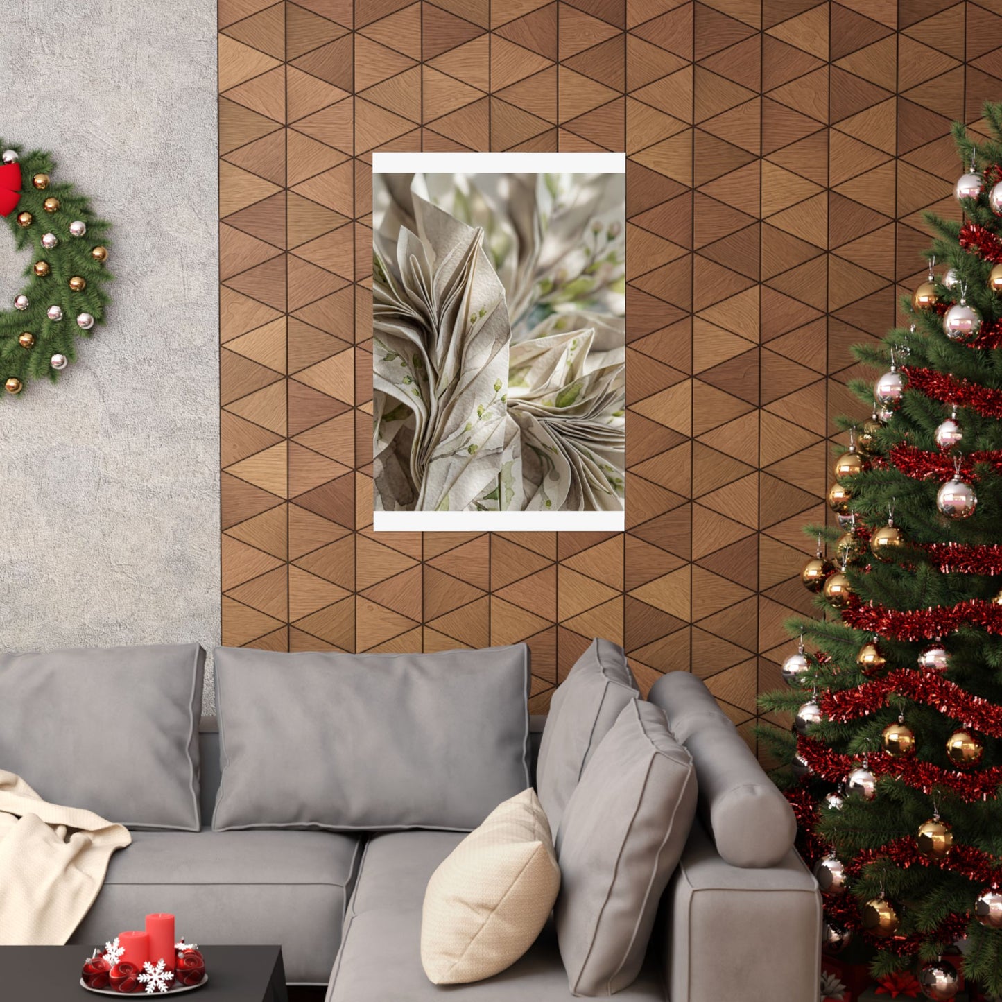 Spring Paper Fold Watercolor Wall Art Print | Neutral Decor