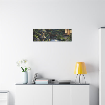 Spring Moonlit Garden Gold Vein Canvas Art | Resilient Decor