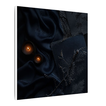 Candlelight Silk Drape Canvas Art - Dark Japandi Kanso