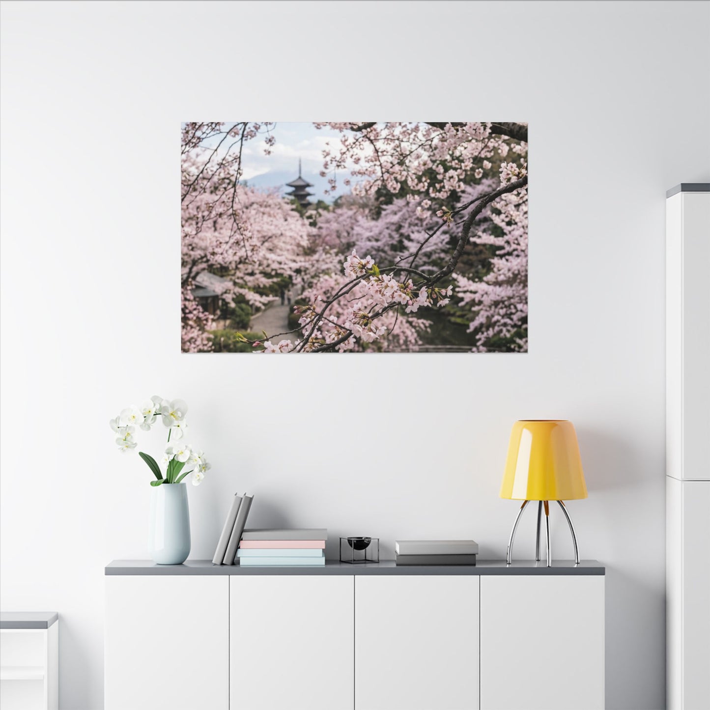 Japandi Ceramic Bowl in Golden Hour | Watercolor Canvas Art