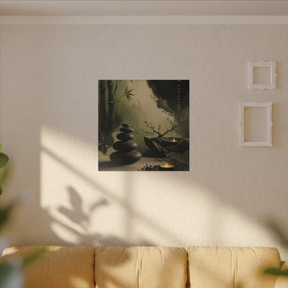 River Stones Spring Canvas Art | Zen Contemplative Design