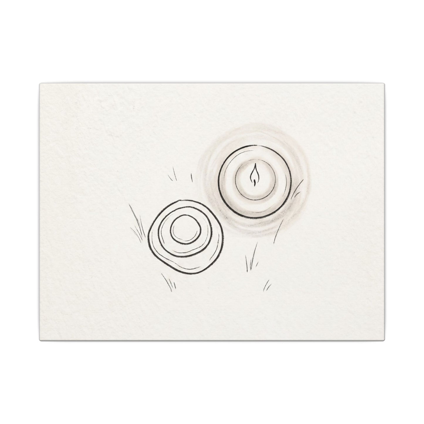 River Stones Canvas Art | Winter Japandi Minimal Line Art