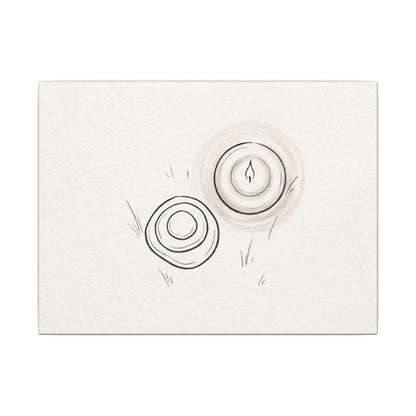 River Stones Canvas Art | Winter Japandi Minimal Line Art