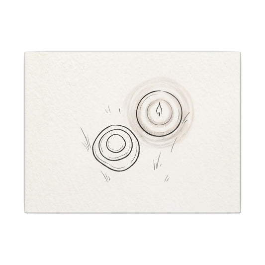 River Stones Canvas Art | Winter Japandi Minimal Line Art