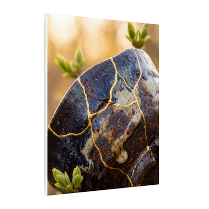 Fukinsei Rust Patina Canvas Art - Kintsugi Gold Repair